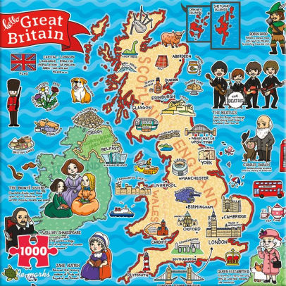 1000 Piece Map of Great Britain Puzzle | 681410192334 | Item | Barnes ...