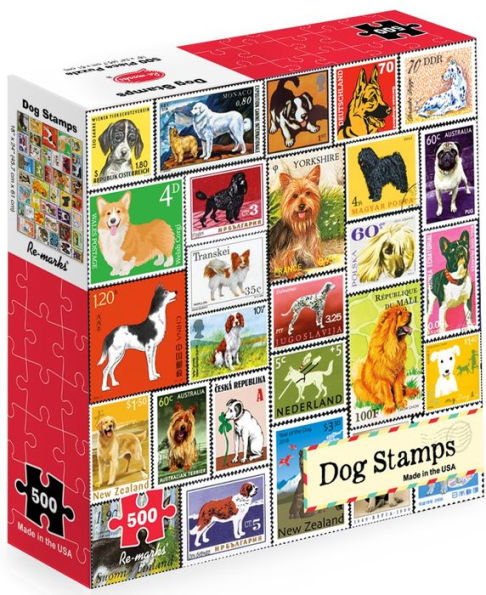 500 Piece Jigsaw Puzzle Dog Stamps by Re-marks, Inc. | Barnes & Noble®