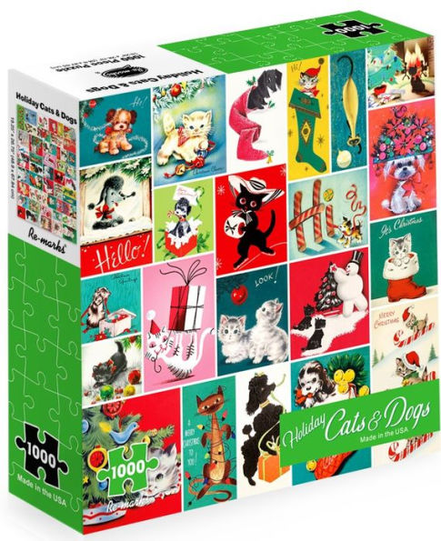 1000 Piece Jigsaw Puzzle Holiday Cats and Dogs