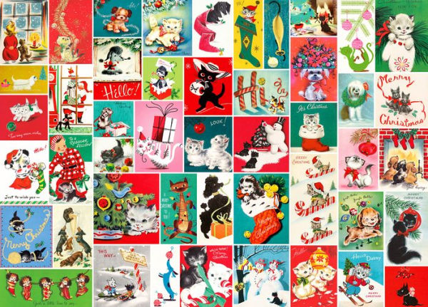 1000 Piece Jigsaw Puzzle Holiday Cats and Dogs
