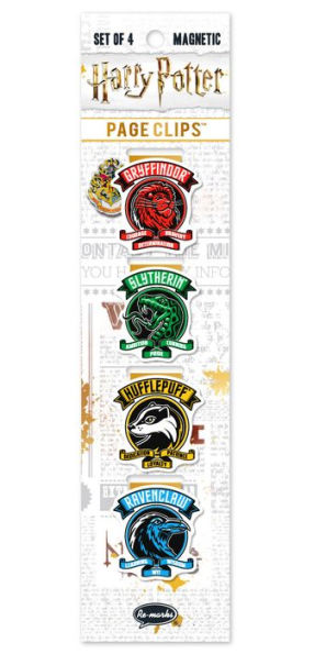 Harry Potter Crests 2 Page Clip Bookmarks Set of 4