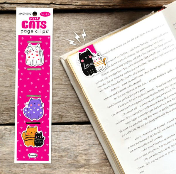 Cozy Cats Page Clip Bookmarks Set of 4