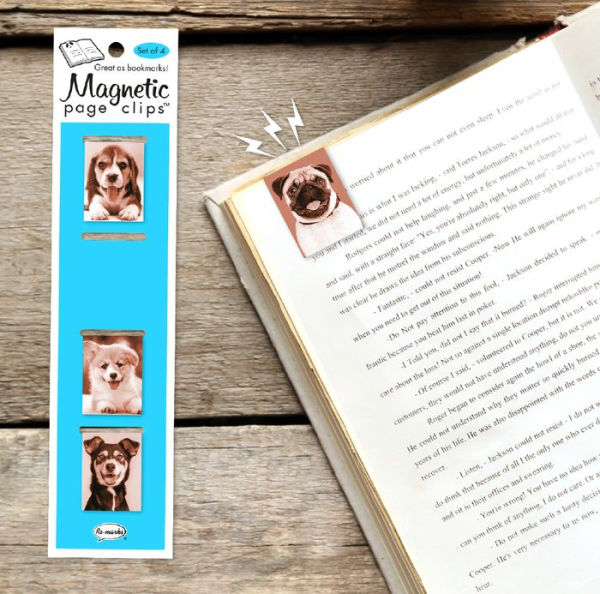 Puppy Smile Page Clip Bookmarks Set of 4