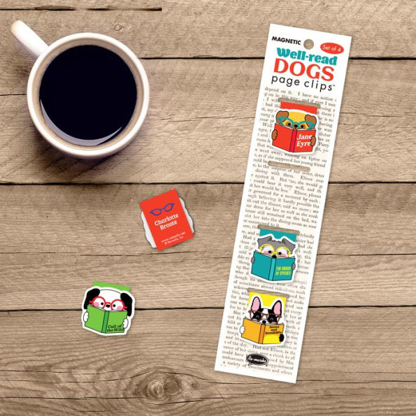 Well-Read Dogs Page Clip Bookmarks Set of 4
