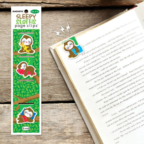 Sleepy Sloths Page Clip Bookmarks Set of 4