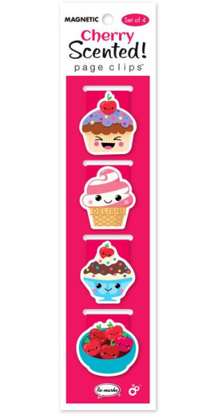 Fresh Cherries Scented Page Clip Bookmarks Set of 4