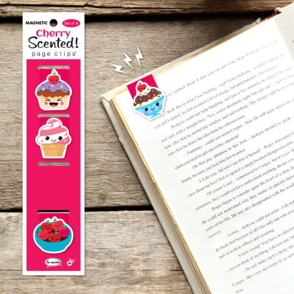 Fresh Cherries Scented Page Clip Bookmarks Set of 4