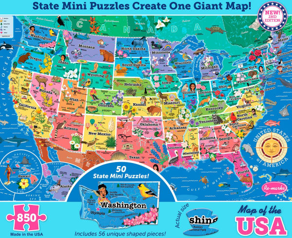 850 Piece Map of USA 2.0 Puzzle