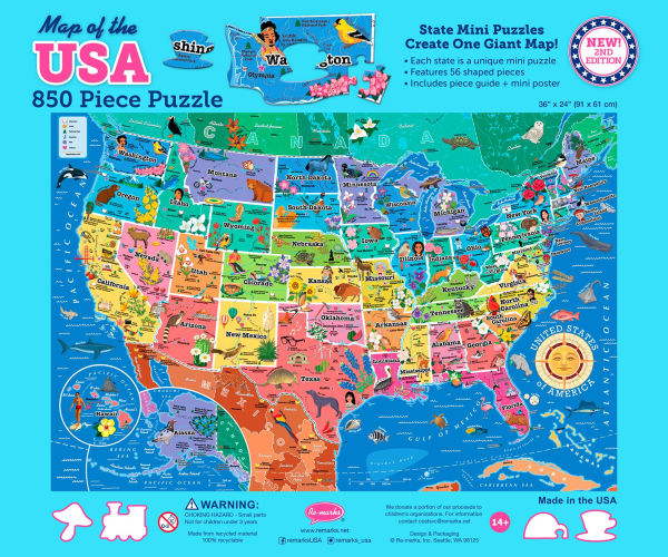 850 Piece Map of USA 2.0 Puzzle