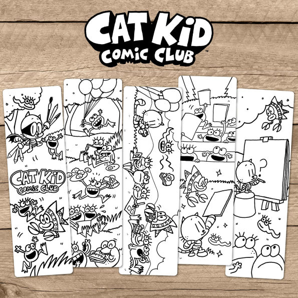 Cat Kid Coloring Bookmarks Set of 5