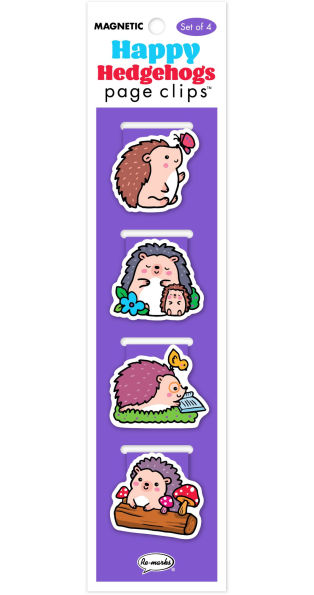 Happy Hedgehogs Page Clip Bookmarks Set of 4