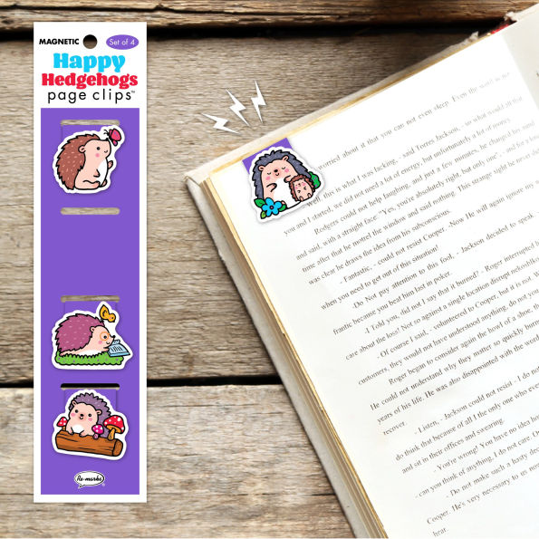 Happy Hedgehogs Page Clip Bookmarks Set of 4