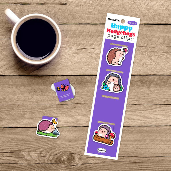 Happy Hedgehogs Page Clip Bookmarks Set of 4