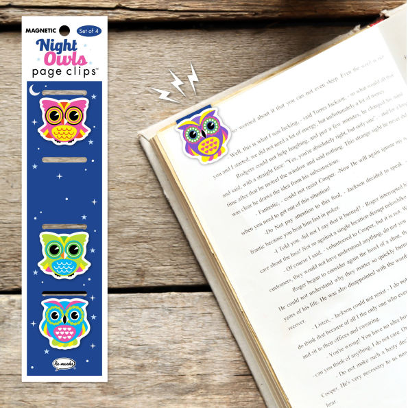 Night Owls Page Clip Bookmarks Set of 4