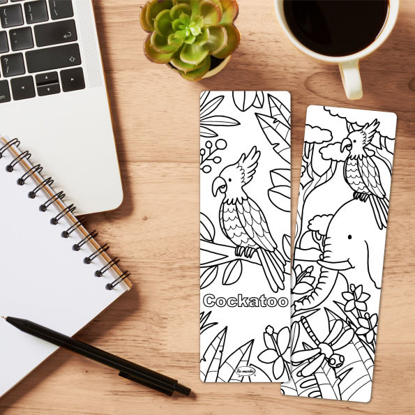 Jungle Animals Coloring Bookmarks Set of 5