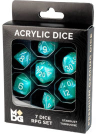 Title: Stardust Turquoise 16mm Acrylic Dice Set