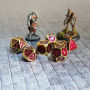 Alternative view 5 of 16mm Metal Poly Dice Gold w Purple Ename