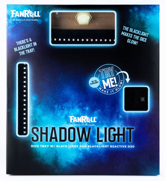 Shadow Light UV Dice Tray with Glow d20