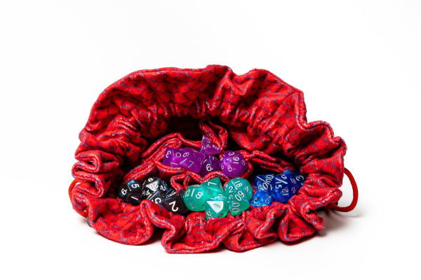 Dragon Storm Velvet Cmprtmnt Dice BagRed
