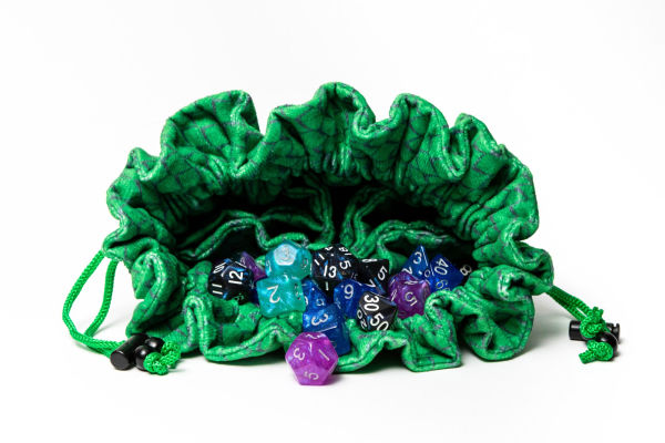 Dragon Storm Velvet Cmprtmnt Dice BagGrn