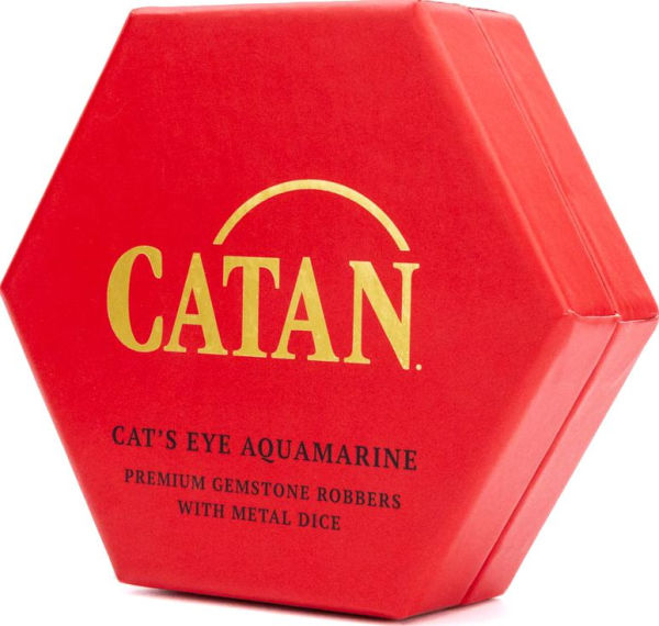 Catan Premium Robber & Metal Dice Set Cats Eye Aquamarine