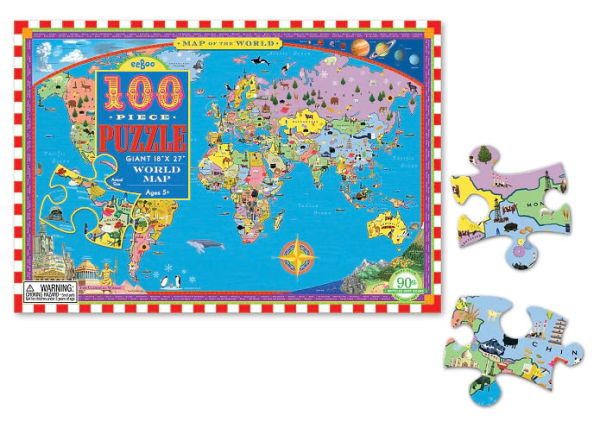 eeBoo 100 Piece Puzzle World Map