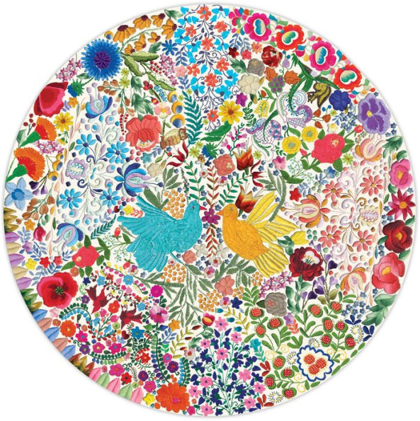 Blue Bird Yellow Bird 500 Piece Round Jigsaw Puzzle