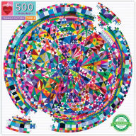 Title: Triangle Pattern 500 Piece Round Jigsaw Puzzle