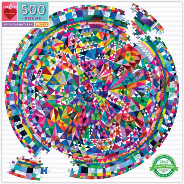 Triangle Pattern 500 Piece Round Jigsaw Puzzle