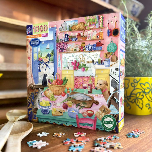 Pink Kitchen 1,000 Piece Square Puzzle