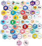 Alternative view 3 of Alphabet Hexagon Puzzle Pairs