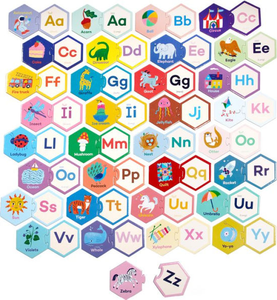 Alphabet Hexagon Puzzle Pairs