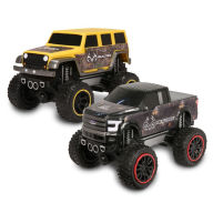 Title: NKOK 2-Pack RealTree Push 'N Go Trucks - Ford F-150 & Jeep Wrangler Unlimited, 1:24 Scale