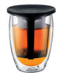 Tea for one Double Wall Pavina Glass with Tea Strainer, 12 oz.