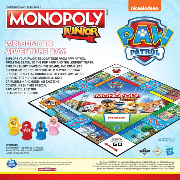 MONOPOLY JR: PAW Patrol by USAopoly