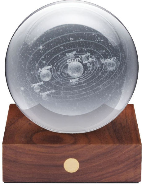 3D Solar System Amber Crystal Light