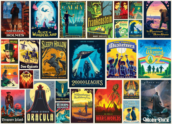 Literary Classics Collage 1000 Piece Puzzle by Anderson Design Group
