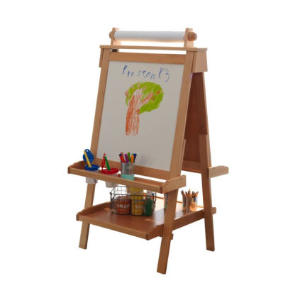 Kidkraft Deluxe Wood Easel Natural 706943620052 Item Barnes Kidkraft Deluxe Wood Easel Natural