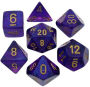 Borealis #2 Polyhedral Royal Purple/gold 7-Die Set
