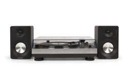 Alternative view 2 of Crosley K100A-SI Turntable with Speakers- Silver