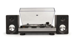 Alternative view 4 of Crosley K100A-SI Turntable with Speakers- Silver