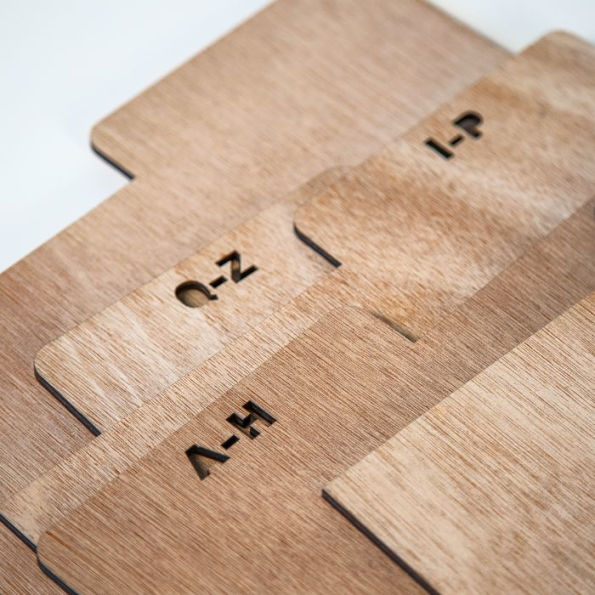 A-Z Vinyl Record Wood Dividers for Crate