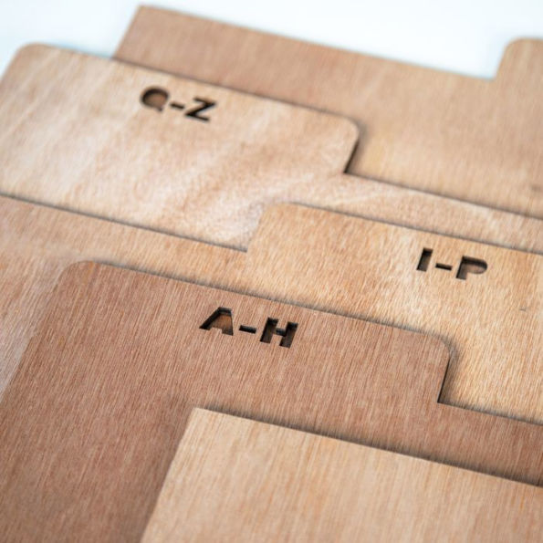 A-Z Vinyl Record Wood Dividers for Crate