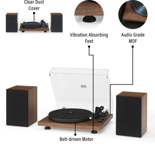 C62 Record Player with Speakers