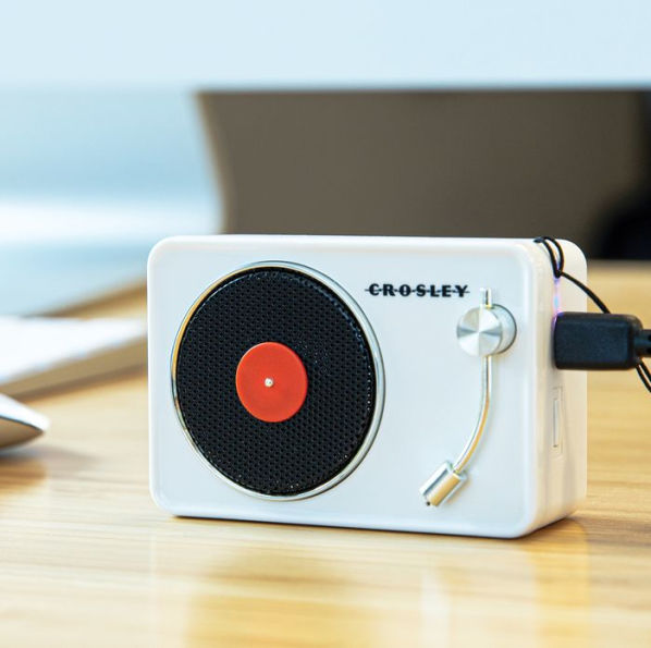 Mini Turntable Bluetooth Speaker - White