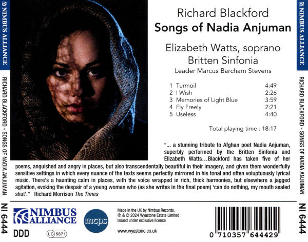 Richard Blackford: Songs of Nadia Anjuman