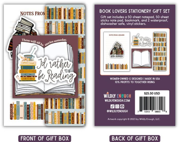 Vintage Book Lover Stationery & Sticker Gift Set