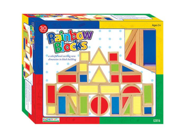 Guidecraft Rainbow Blocks Set 30 Piece Set