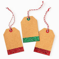 Title: Red & Green Christmas Glitter Gift Tags