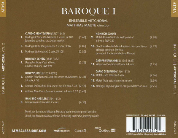 Art Choral, Vol. 2: Baroque I
